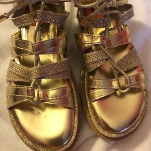 Brand new gold sandals size 10